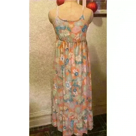 Velvet Torch Los Angeles Floral Print Tiered Midi Slip Dress Size XS - Picture 9 of 13